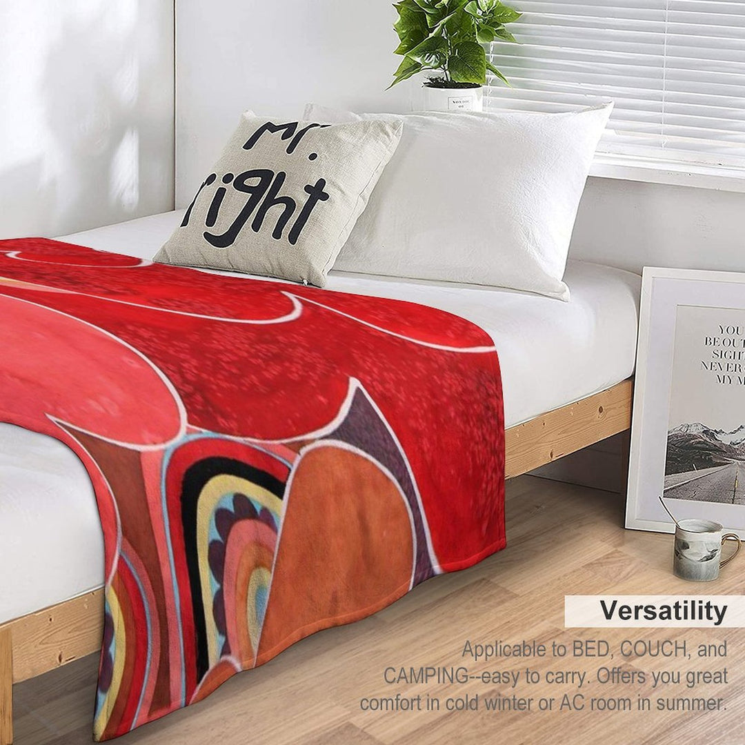 Abstract Flowers Compact Throw Blanket