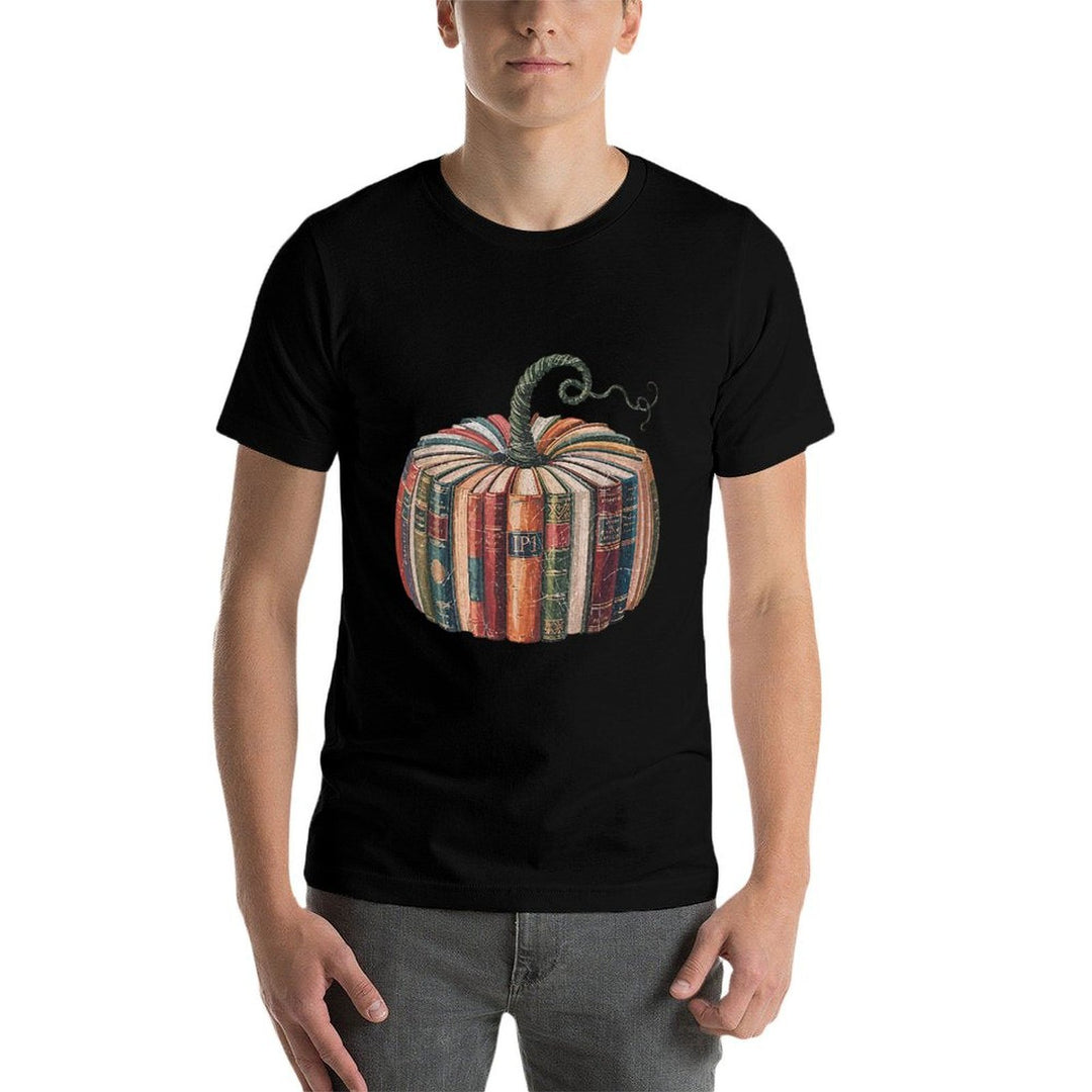 Fall Book Pumpkin Retro Reading Halloween Teacher  Breathable T-Shirt