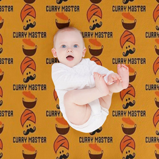 Curry Master Indian Chef Turban And Moustache All-season Throw Blanket