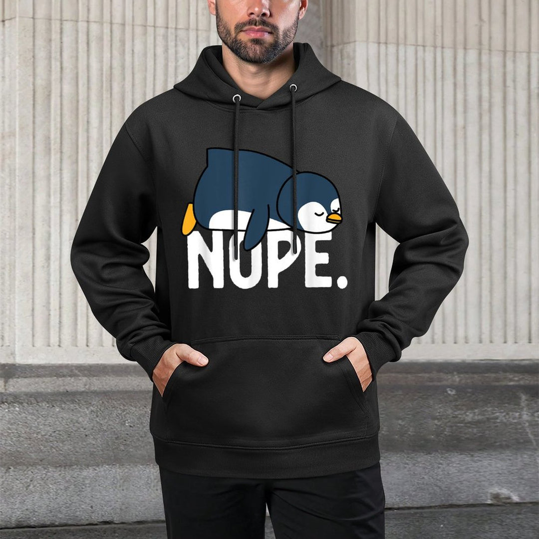 Blissss Funny Nope Not Today Lazy Penguin Animal Lover - Black, Unisex-Adults,, Cotton 100 Polyester 0, Small Colorfast Hoodie