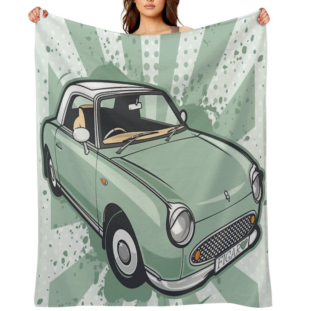 Emerald Green Nissan Figaro Versatility Throw Blanket