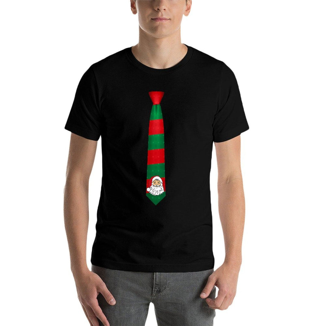 Santa Christmas Tie, Necktie Funny Dress Xmas Graphic  Easy-care T-Shirt