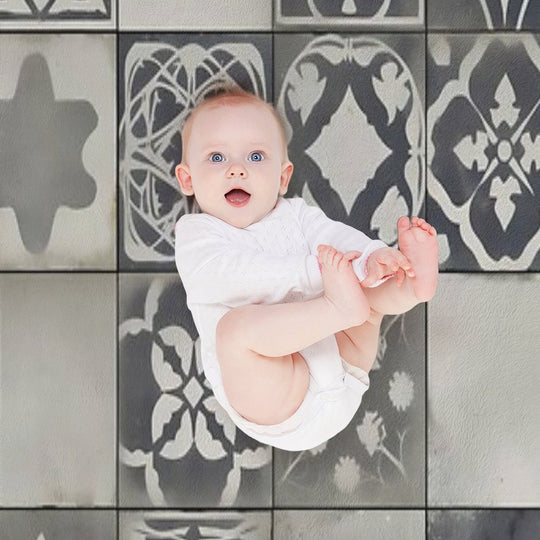 Vintage Geometric Tile Pattern Design Premium Throw Blanket