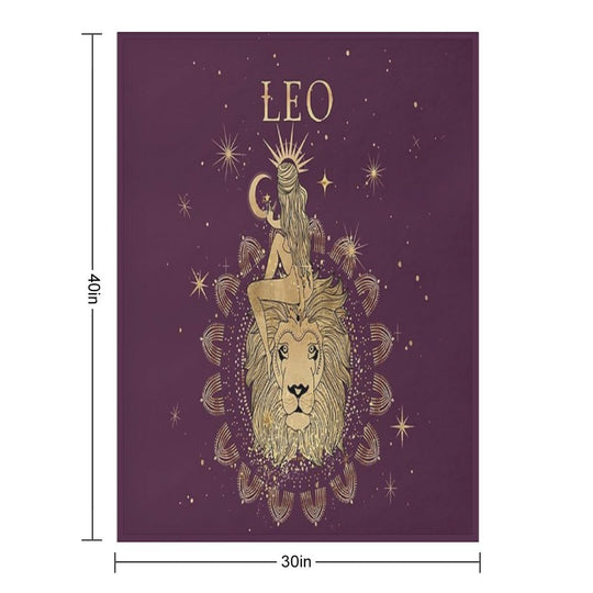 Leo Zodiac Woman Multi-functional Throw Blanket