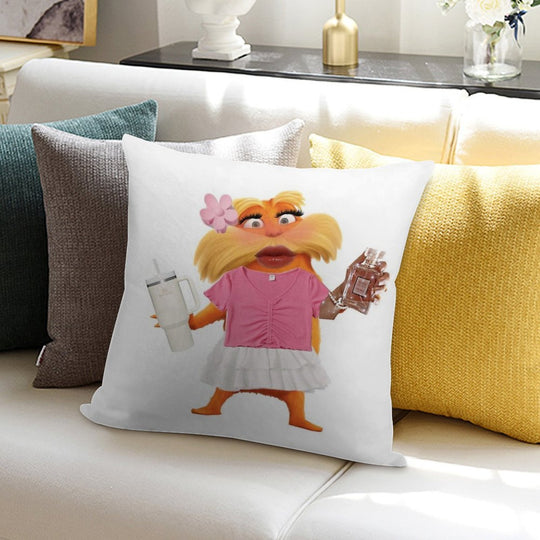 Preppy Lorax Soft Decorative Cover Throw Pillow