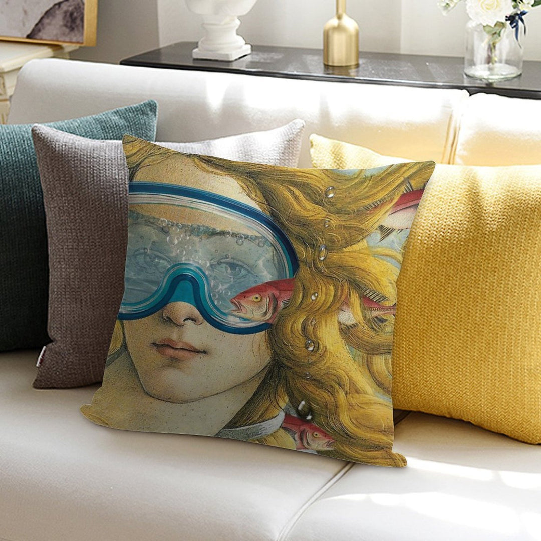 Just Keep Swimming Soft Reinforced Edging Throw Pillow