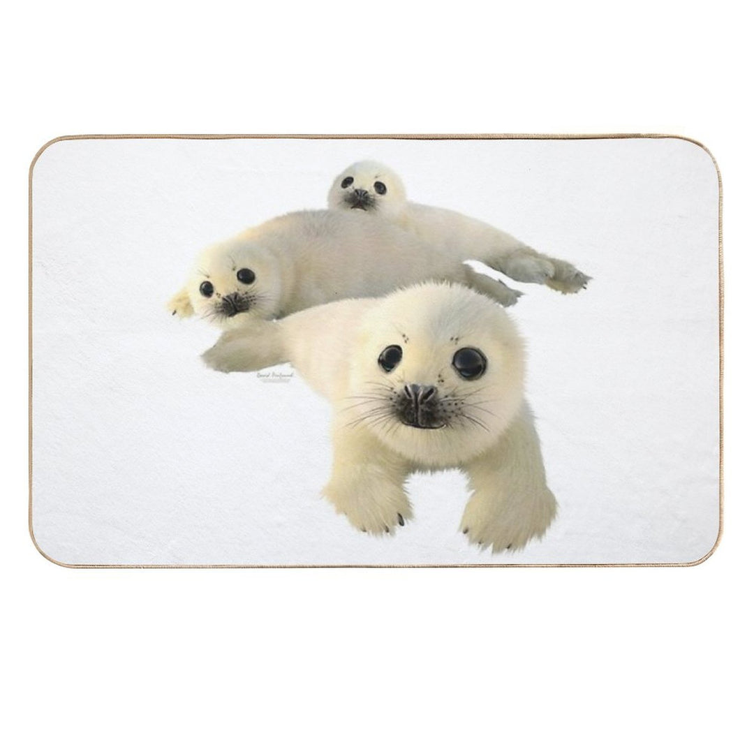 Grey Seals  Anti-Trip Bath Mat