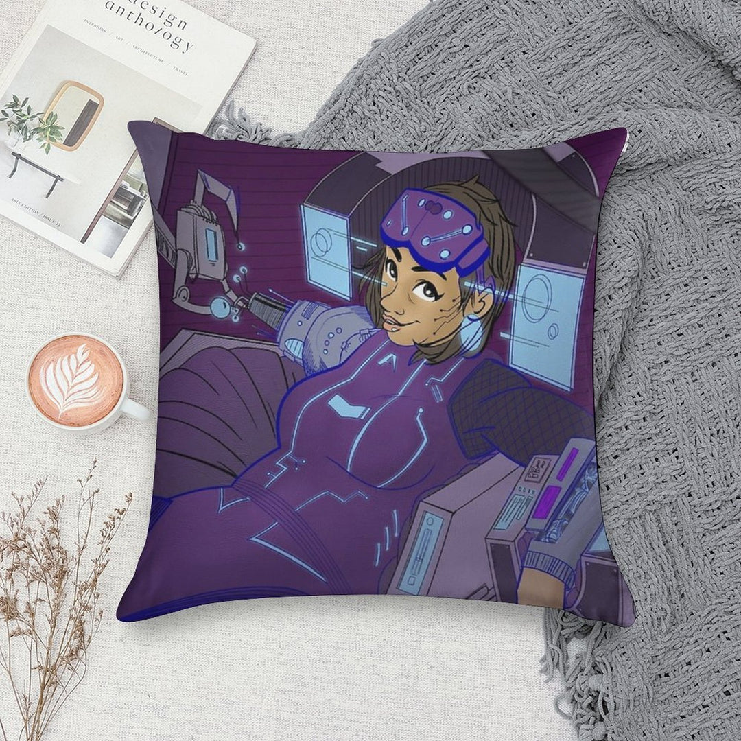 Cy_b0rg Gal Soft Home Decor Throw Pillow
