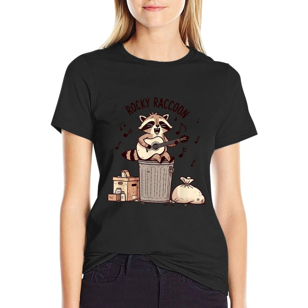 Funny Rocky Raccoon Guitar Playing Raccoon Music Lover  Durable T-Shirt