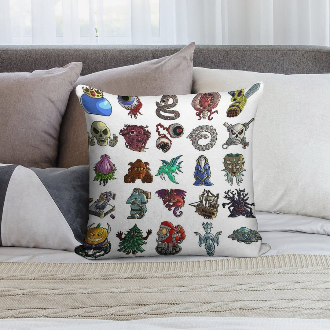 Terrarias All Boss Soft Bedroom Essential Throw Pillow