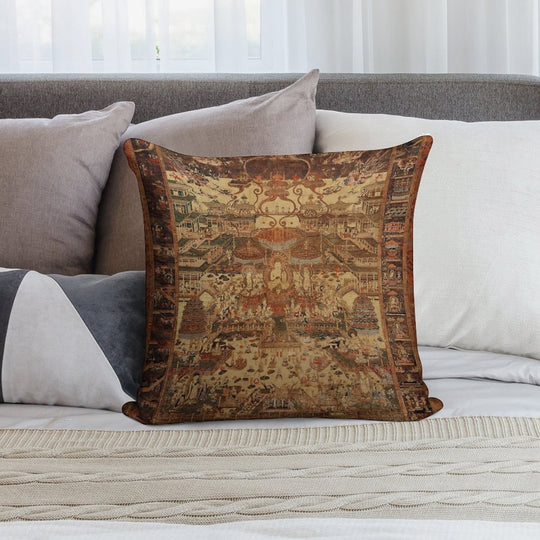 Buddhist Taima Mandala 46 Soft Short Plush Fabric Throw Pillow