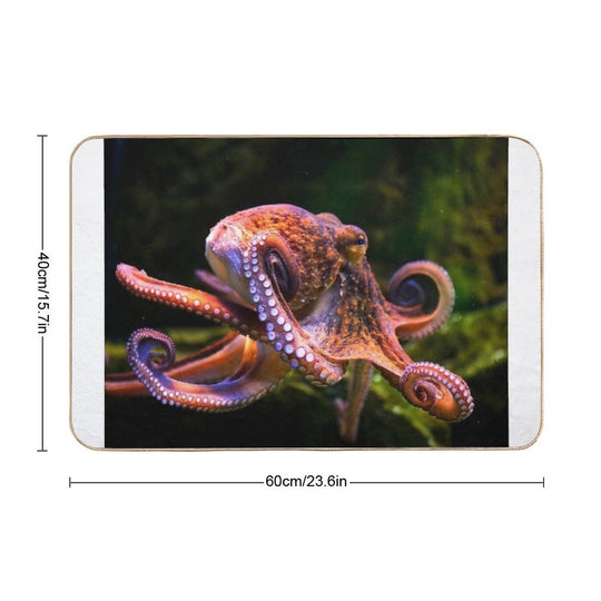 Octopus Photo with High Resolution Quality  Slip-Resistant Bath Mat
