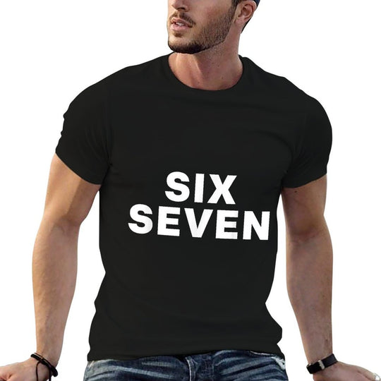 Six Seven 6 7 Funny Meme Internet Joke Viral Trend  Easy-care T-Shirt