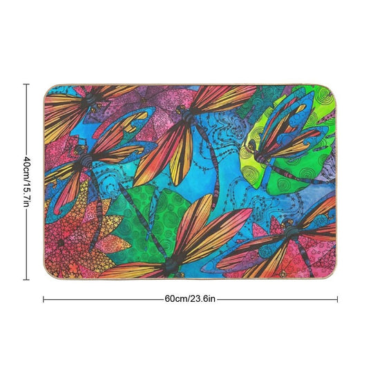 Dragonfly Garden  Rapid-Drying Bath Mat