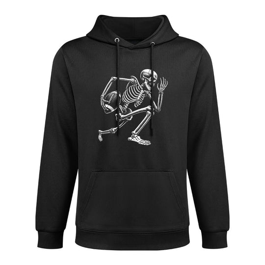 Football Skeleton Playing Football Halloween Skull Lover Kangaroo Pocket Hoodie