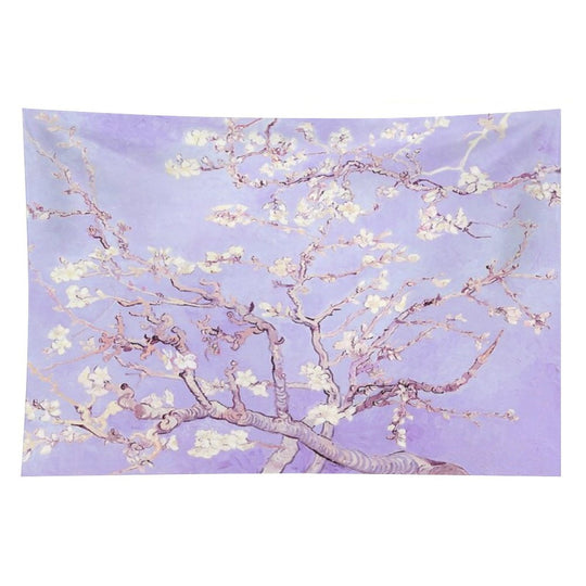 Vincent Van Gogh Almond Blossoms Lavender Tapestry