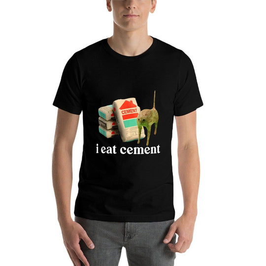 I Eat Cement Cursed Cat Funny Oddly Specific Dank Meme  Moisture-wicking T-Shirt