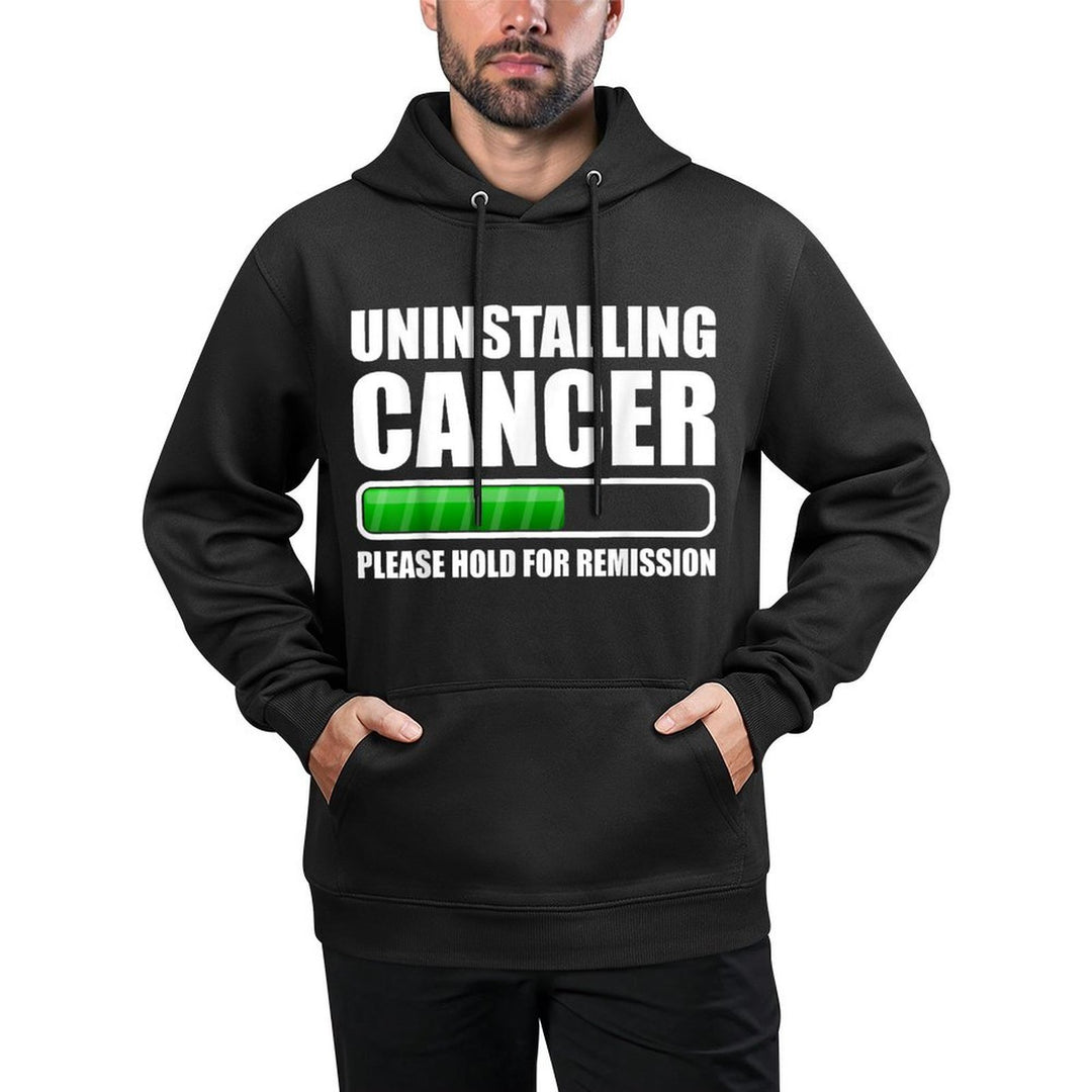 Uninstalling Cancer Gifts Unisex-Adults Cancer Awareness Black Small Modern Crew Neck Layering Staple Hoodie