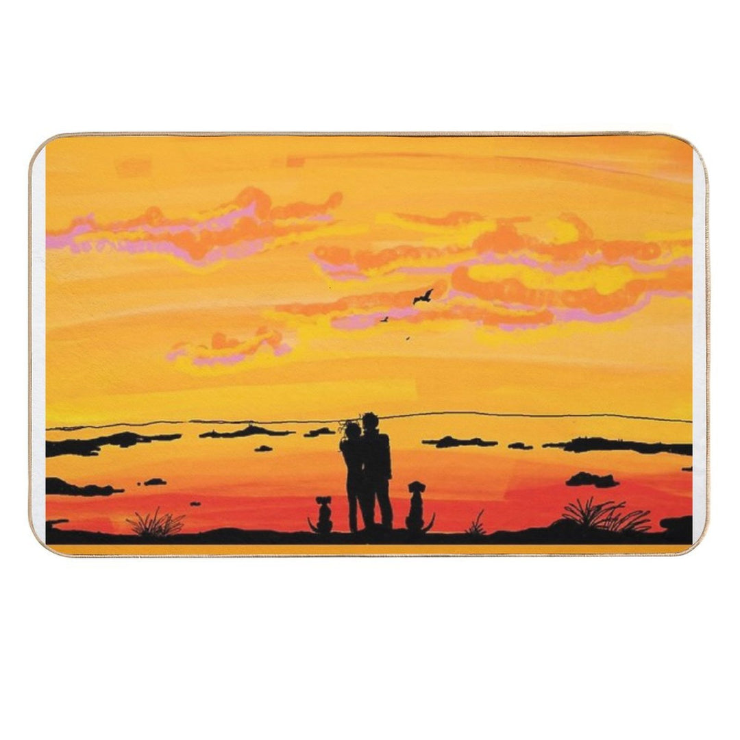 Love at Sunset Durable Bath Mat