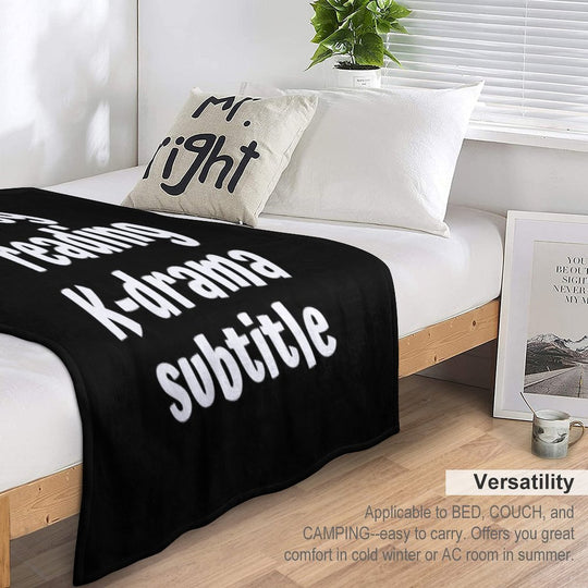 Shh Im Busy Reading Kdrama Subtitle Voice Plush Throw Blanket