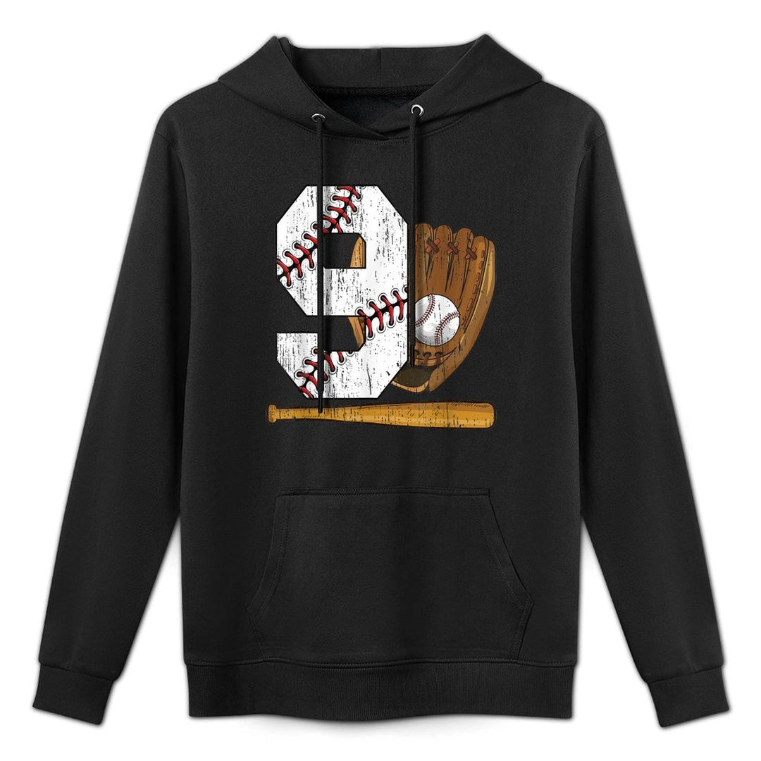 9th Birthday Baseball Boy Nine Year Old Baseball Player Layering Staple Hoodie