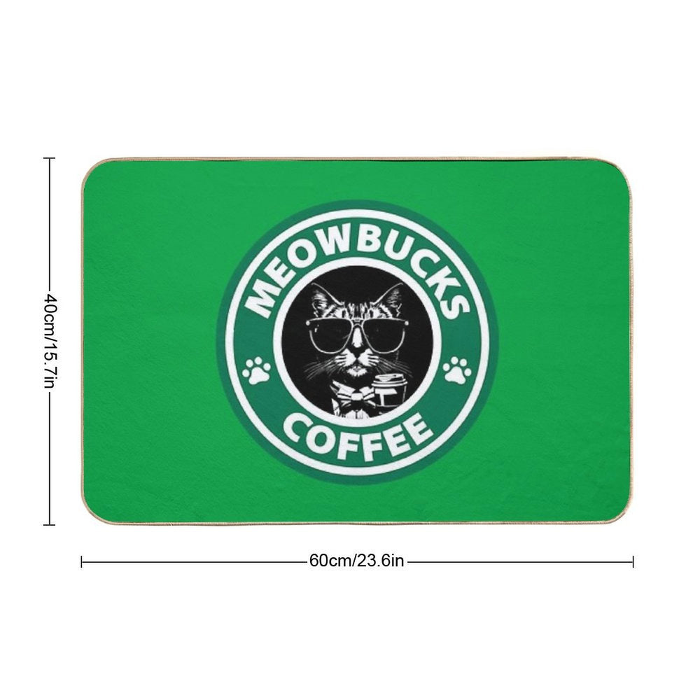 MeowBucks Coffee  Dirt-Trapping Bath Mat