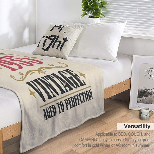 90th Birthday Vintage 90 Years Premium Quality Since 1935 Eco-conscious Throw Blanket