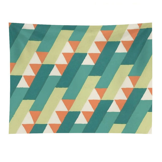 Diagonal Geometric Pattern – Vibrant Retro Style Tapestry