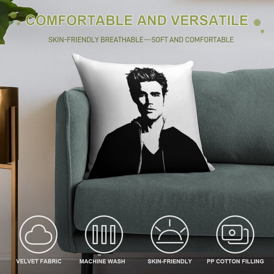 Paul Wesley Felt Soft Ultra-Soft Texture Throw Pillow