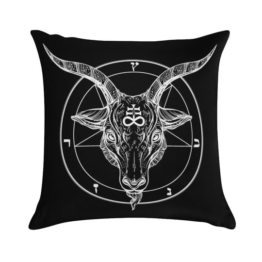 Baphomet Goat Head with Pentagram Occult Symbolism Or Satanist Symbols Soft Easy Maintenance Throw Pillow