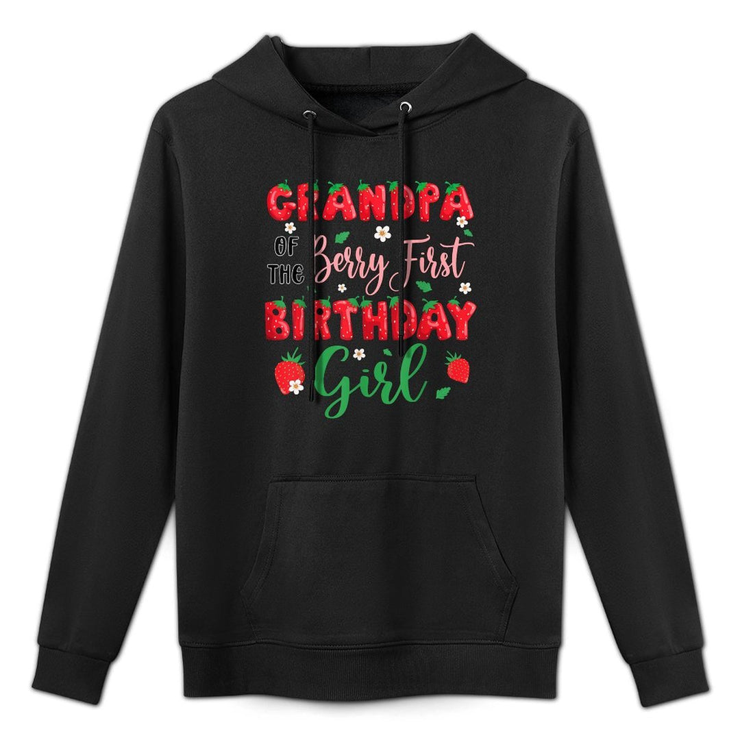 Grandpa of The Berry First Birthday Girl Strawberry Father Shape Retention Hoodie