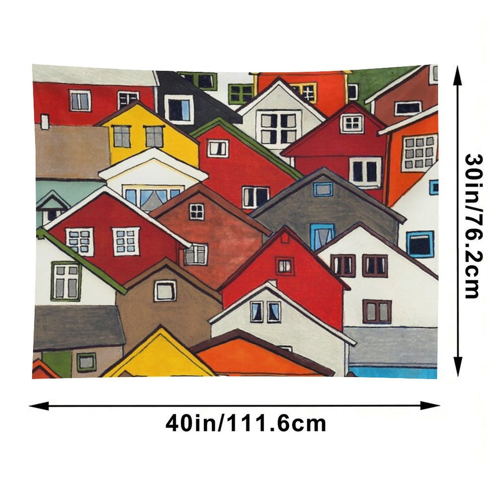 Colourful Houses Tapestry