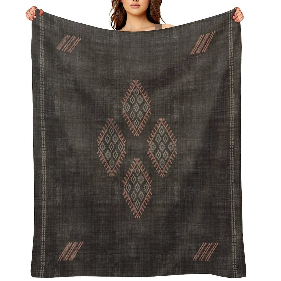 Kilim in Black And Pink Comfort Throw Blanket