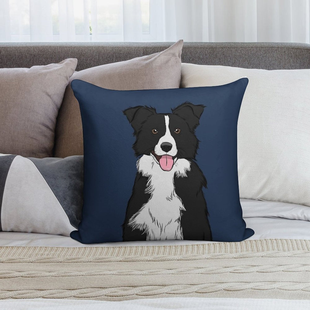 Border Collie Soft High-Density Material Throw Pillow