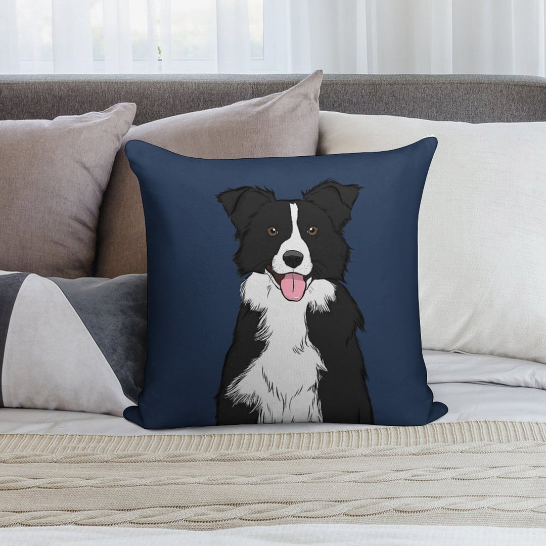 Border Collie Soft High-Density Material Throw Pillow