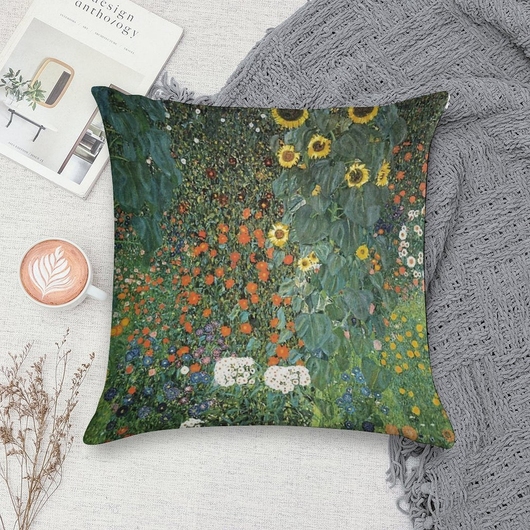 Gustav Klimt - The Sunflower Soft High-Density Material Throw Pillow