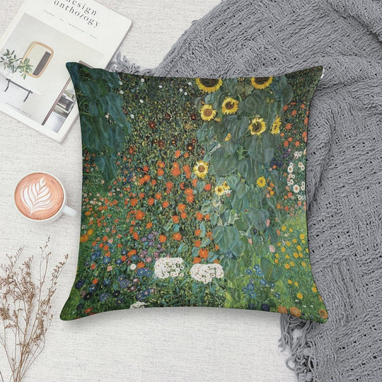Gustav Klimt - The Sunflower Soft High-Density Material Throw Pillow