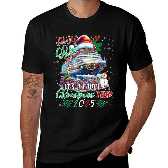 Cruise Family Aw Ship Its A Christmas Cruise Trips 2025  Odor-resistant T-Shirt