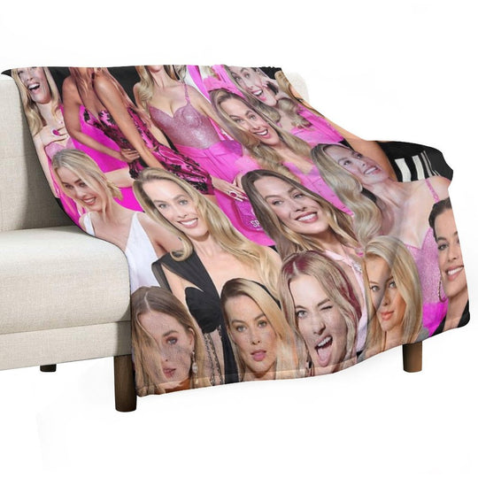 HIGH QUALITY Margot Robbie Photo Collage Durable Throw Blanket