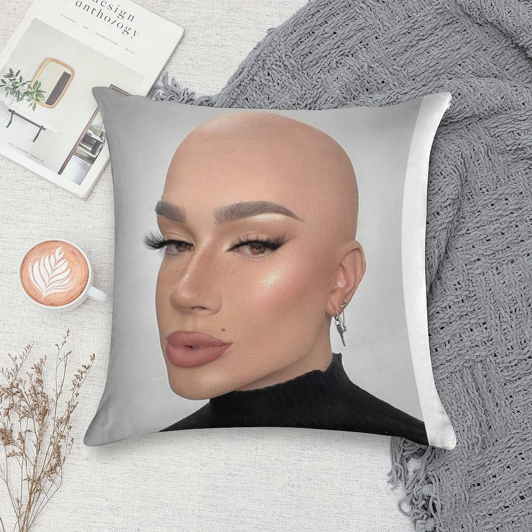 James Charles Bald Soft Reinforced Edging Throw Pillow