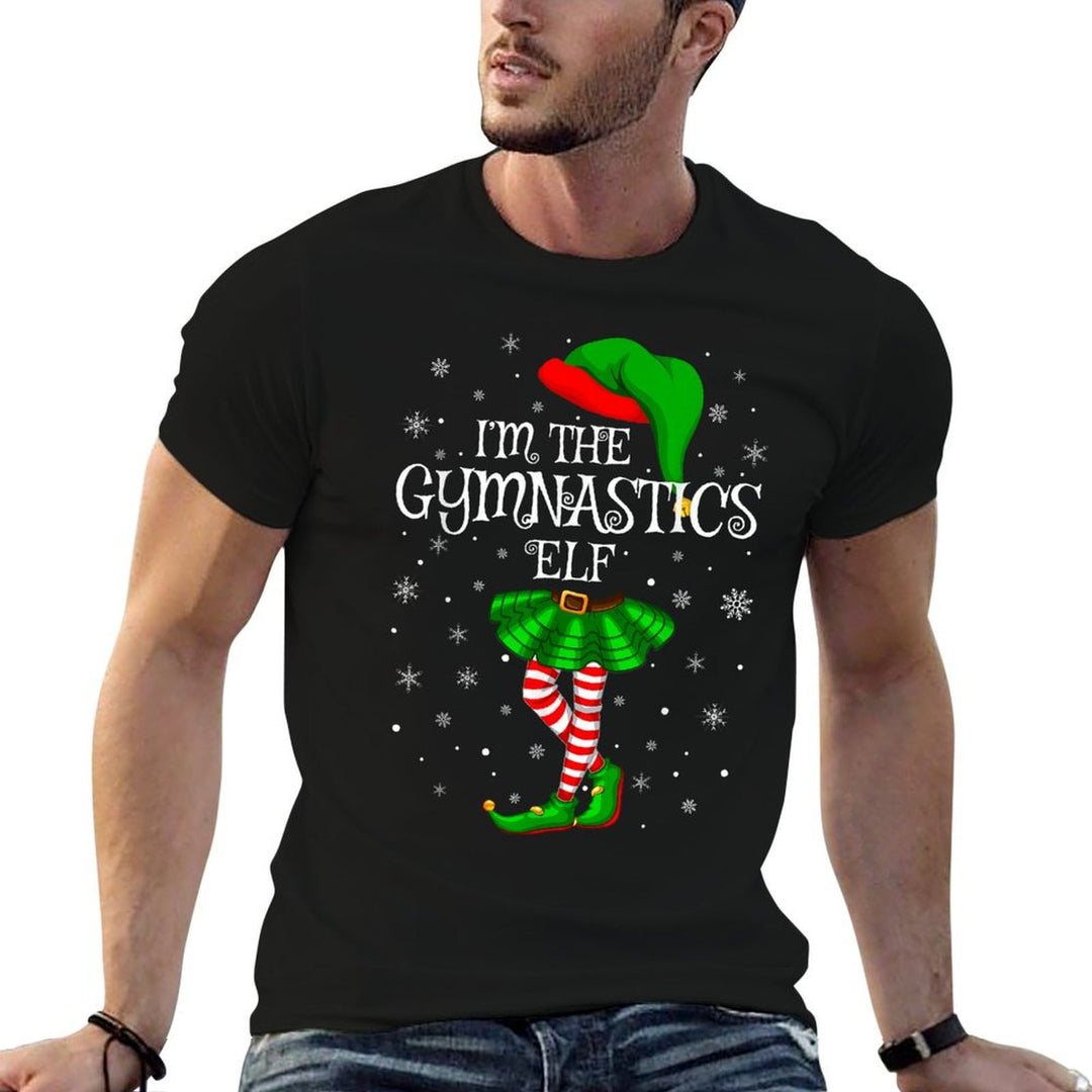 Gymnastics Elf Christmas Matching Family Women Girls Elf  Polyester Blend T-Shirt