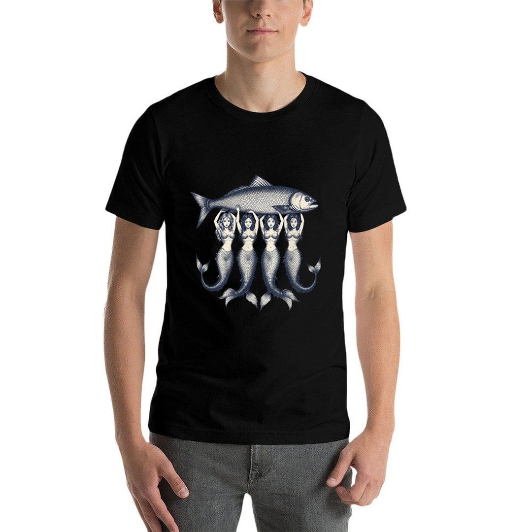 Sardines Tinned Fish Mermaid Summer Coastal Fisherman Women  Polyester Blend T-Shirt