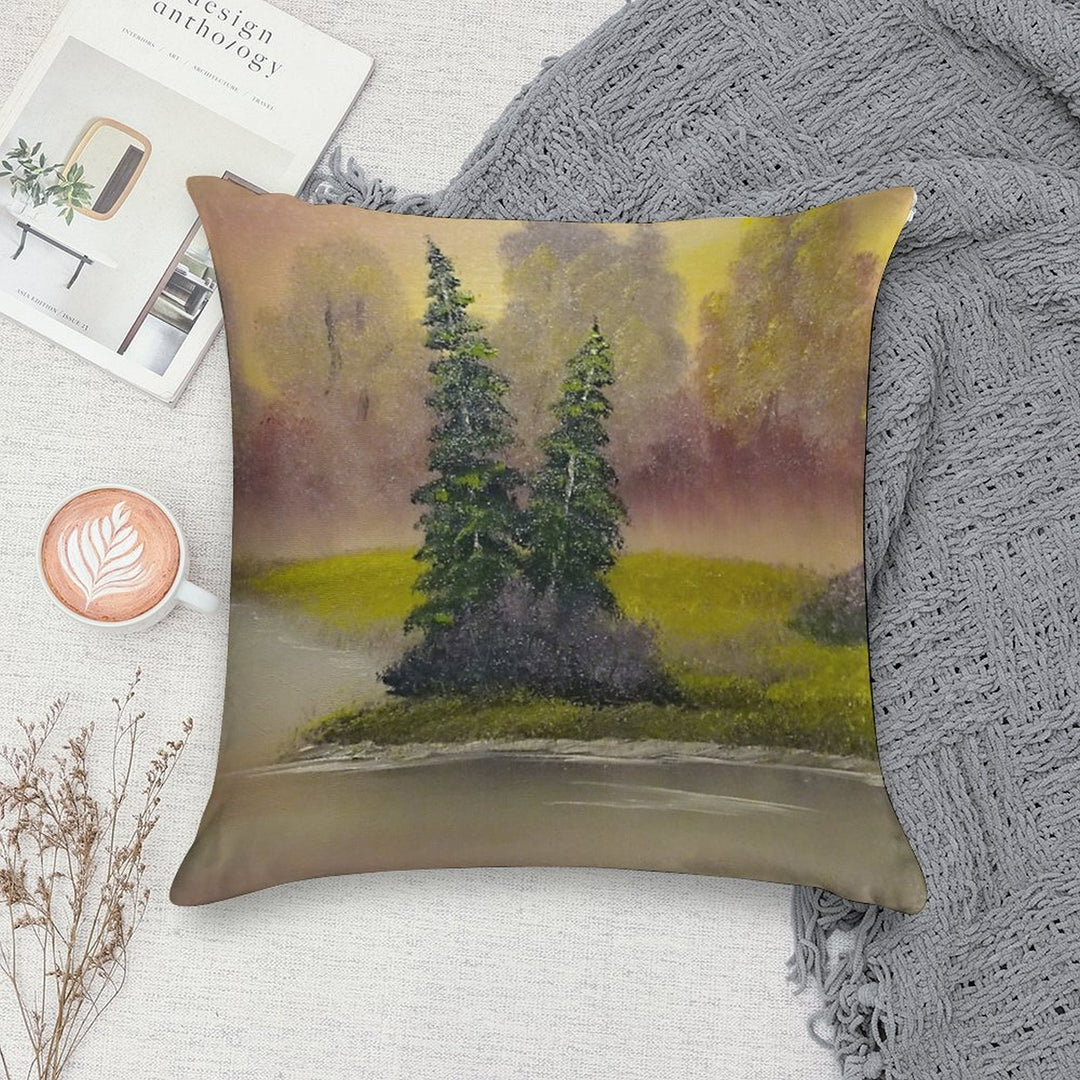 Misty Forest Soft Home Decor Throw Pillow