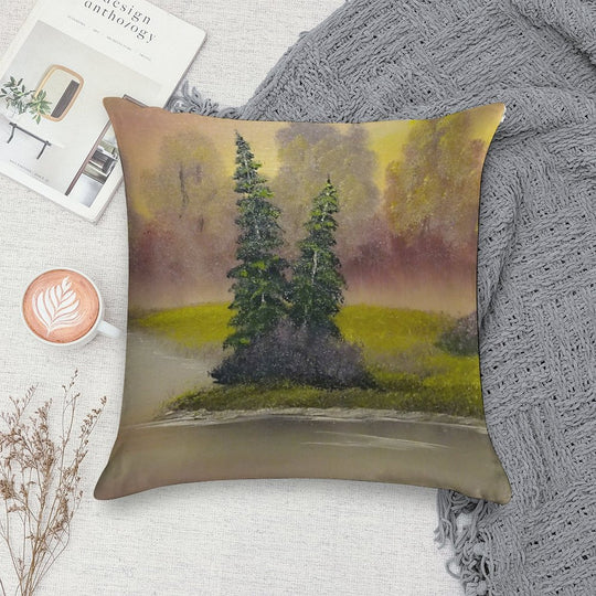 Misty Forest Soft Home Decor Throw Pillow