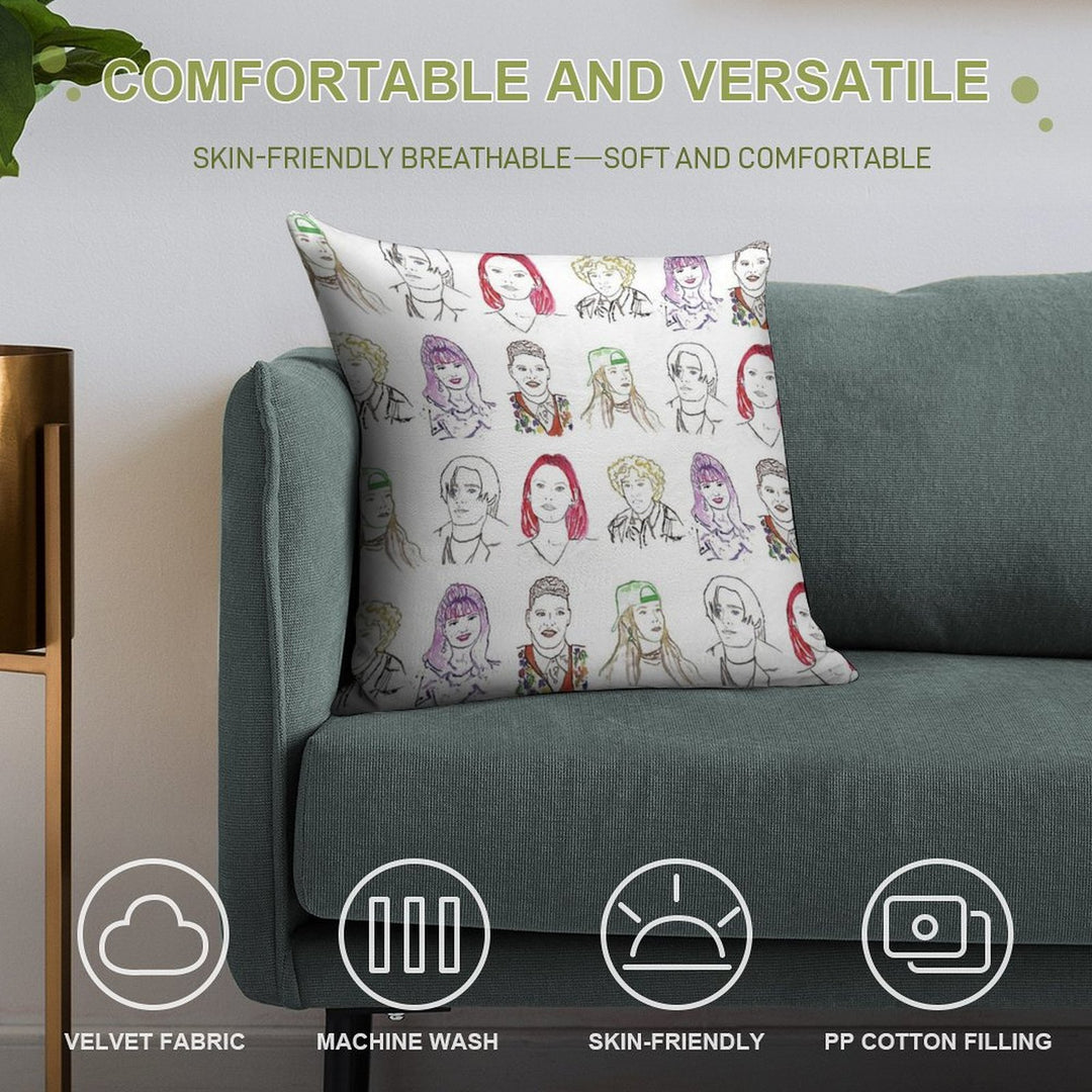 Cool Kids Soft Luxury Feel Throw Pillow