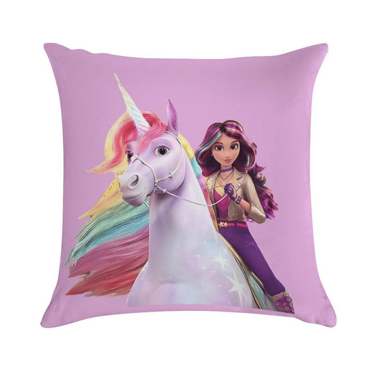 Unicorn Academy Sophia Wildstar Soft Hidden Zipper Throw Pillow