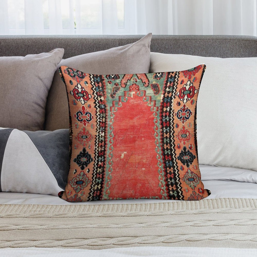 Sivas  Antique Cappadocian Turkish Niche Kilim Print Soft Washable Throw Pillow