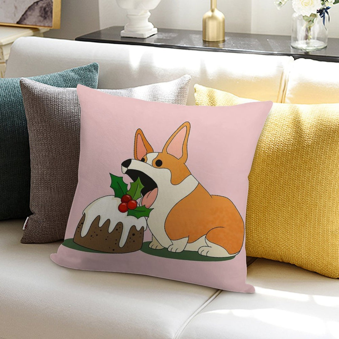 Christmas Corgi Soft High-Density Material Throw Pillow