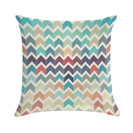 Watercolor Chevron Pattern Soft Anti-Pilling Throw Pillow