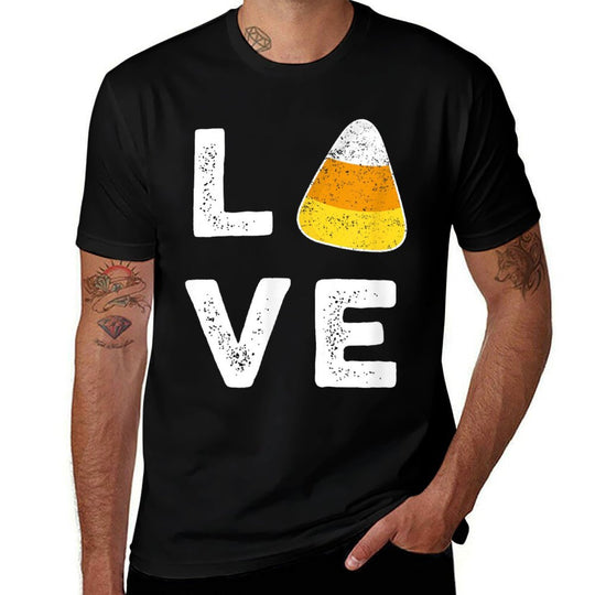 Love Candy Corn Halloween Trick Or Treat Party Gift  Summer-ready Fabric T-Shirt